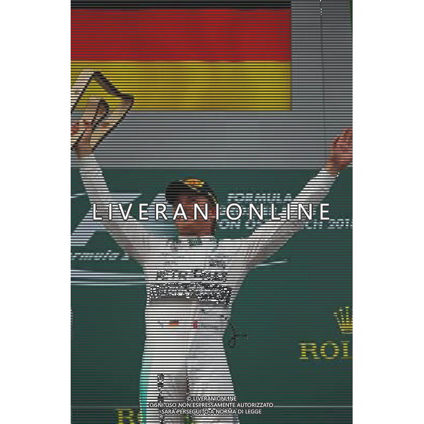 Race winner Nico Rosberg (GER) Mercedes AMG F1 celebrates on the podium. 21.06.2015. Formula 1 World Championship, Rd 8, Austrian Grand Prix, Spielberg, Austria, Race Day. /AGENZIA ALDO LIVERANI Sas - ITALY ONLY - EDITORIAL USE ONLY - GARA