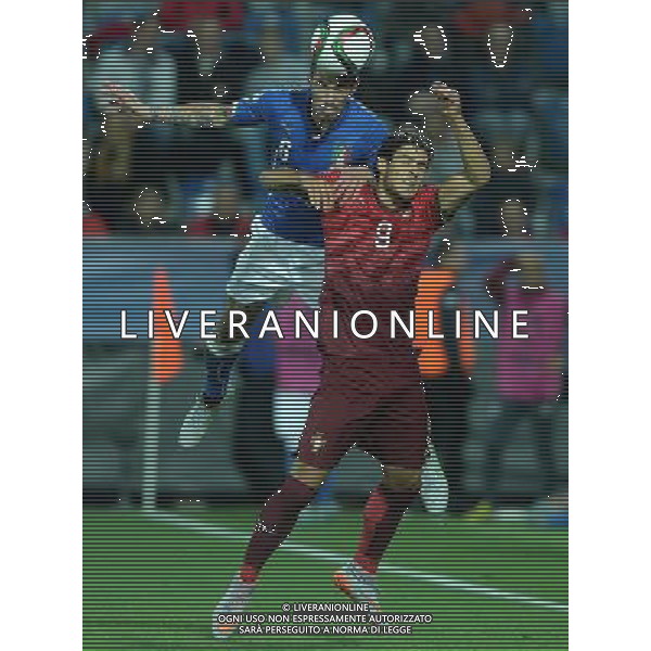 UEFA Under 21 Championship 2015 Group B Uherske Hradiste (Repubblica Ceca) - 21.06.2015 Italia-Portogallo Nella Foto:alessio romagnoli-goncalo paciencia /Ph.Vitez-Ag. Aldo Liverani