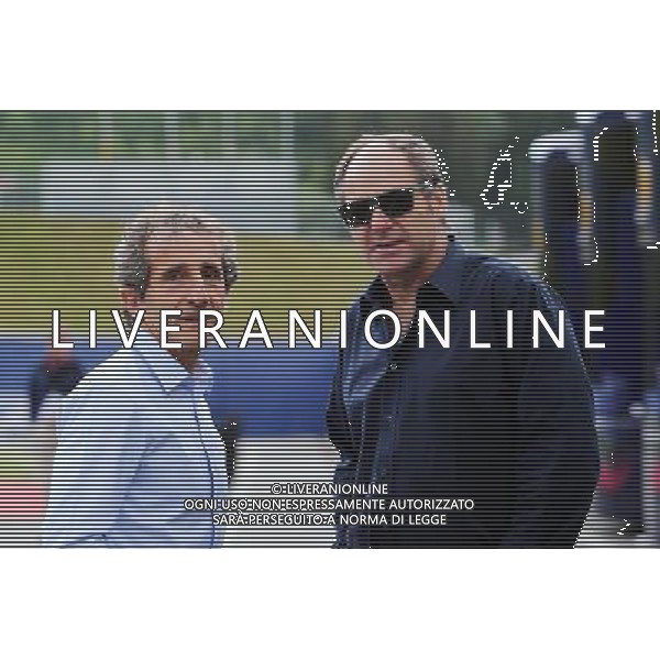 (L to R): Gerhard Berger (AUT) with Alain Prost (FRA). 21.06.2015. Formula 1 World Championship, Rd 8, Austrian Grand Prix, Spielberg, Austria, Race Day. AG ALDO LIVERANI SAS ONLY ITALY