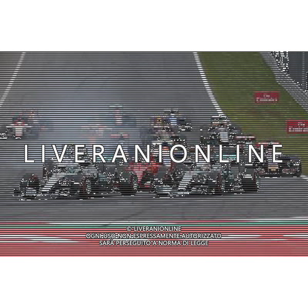 Start of tNico Rosberg (GER), Mercedes AMG F1 Team and Lewis Hamilton (GBR), Mercedes AMG F1 Team 21.06.2015. Formula 1 World Championship, Rd 8, Austrian Grand Prix, Spielberg, Austria, Race Day. AG ALDO LIVERANI SAS ONLY ITALY