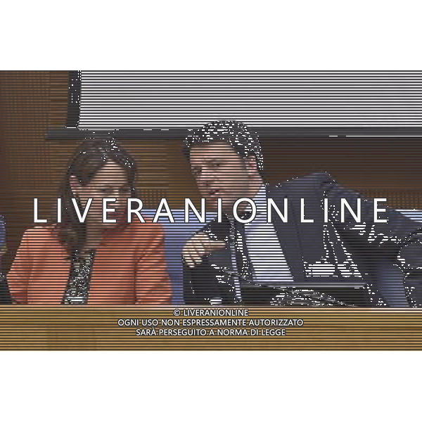 Roma - 22/06/2015 - Montecitorio - Aula Gruppi Parlamentari - Stati generali sui cambiamenti climatici e la difesa del territorio - nella foto: Segolene Royal e Matteo Renzi / Ph. Fabrizio Corradetti - Ag. Aldo Liverani Sas