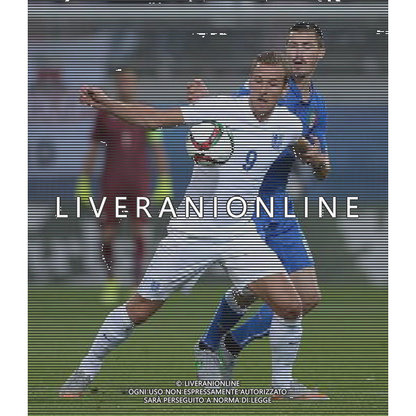 UEFA Under 21 Championship 2015 Group B Olomouc (Repubblica Ceca) - 24.06.2015 Inghilterra-Italia Nella Foto:Harry Kane-Alessio Romagnoli /Ph.Vitez-Ag. Aldo Liverani