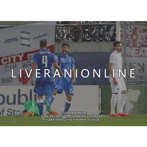 OLOMUNIEC, CZECHY STADION ANDER 24.06.2015 REPREZENTACJA NARODOWA TEAM KADRA U21 PILKA NOZNA MISTRZOSTWA EUROPY UEFA U-21 CZECHY 2015 GRUPA B ANGLIA U21 - WLOCHY U21 NZ RADOSC MARCO BENASSI ( ITA ) BRAMKA GOL FOT MICHAL NOWAK / NEWSPIX.PL OLOMOUC, CZECH REPUBLIC ANDER STADIUM 24.06.2015 FOOTBALL NATIONAL TEAMS U-21 UEFA UNDER 21 CHAMPIONSHIP CZECH REPUBLIC 2015 GROUP B ENGLAND U21 - ITALY U21 MARCO BENASSI ( ITA ) CELEBRATING GOAL FOR 0-3 MICHAL NOWAK / NEWSPIX.PL --- Newspix.pl /AGENZIA ALDO LIVERANI Sas - ITALY ONLY - EDITORIAL USE ONLY - Inghilterra - Italia UEFA Under 21 Championship 2015 Group B Olomouc (Repubblica Ceca) - 24.06.2015 *** Local Caption *** www.newspix.pl mail us: info@newspix.pl call us: 0048 022 23 22 222 --- Polish Picture Agency by Ringier Axel Springer Poland