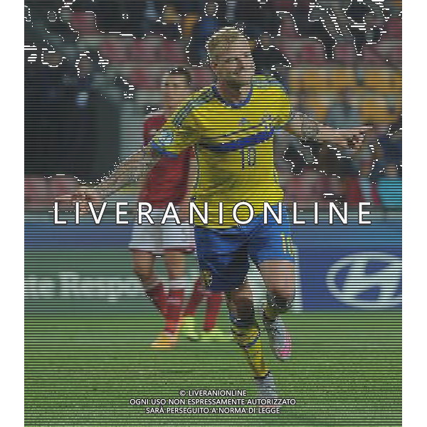 UEFA Under 21 Championship 2015 Semifinale Praga (Repubblica Ceca) - 27.06.2015 Danimarca-Svezia Nella Foto:john guidetti esulta /Ph.Vitez-Ag. Aldo Liverani