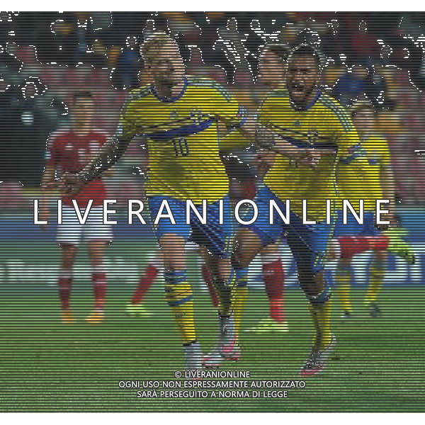 UEFA Under 21 Championship 2015 Semifinale Praga (Repubblica Ceca) - 27.06.2015 Danimarca-Svezia Nella Foto:john guidetti esulta /Ph.Vitez-Ag. Aldo Liverani