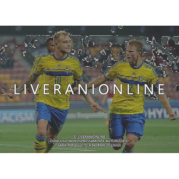 UEFA Under 21 Championship 2015 Semifinale Praga (Repubblica Ceca) - 27.06.2015 Danimarca-Svezia Nella Foto:john guidetti esulta /Ph.Vitez-Ag. Aldo Liverani