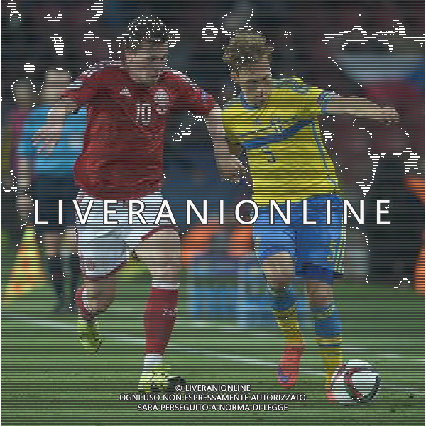 UEFA Under 21 Championship 2015 Semifinale Praga (Repubblica Ceca) - 27.06.2015 Danimarca-Svezia Nella Foto:ludwing augustinsson-pierre hojbjerg /Ph.Vitez-Ag. Aldo Liverani