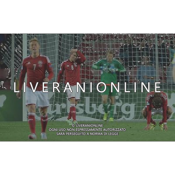UEFA Under 21 Championship 2015 Semifinale Praga (Repubblica Ceca) - 27.06.2015 Danimarca-Svezia Nella Foto:la delusione finale dei giocatori della danimarca /Ph.Vitez-Ag. Aldo Liverani