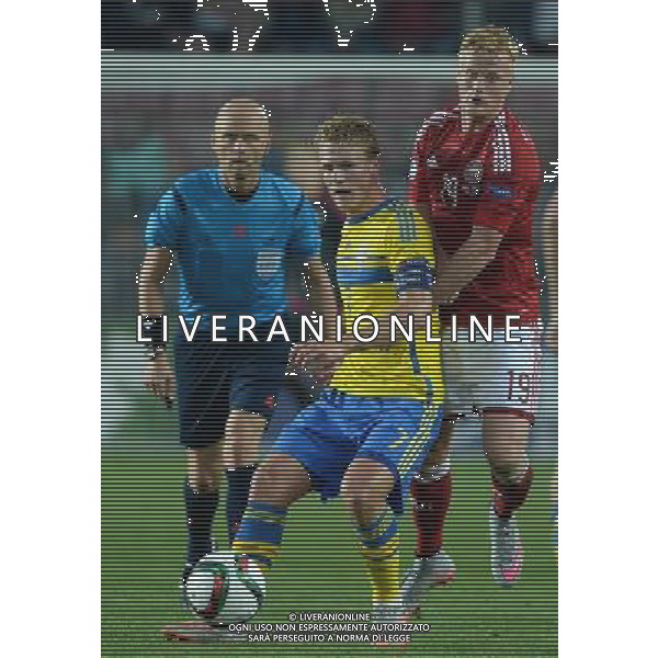UEFA Under 21 Championship 2015 Semifinale Praga (Repubblica Ceca) - 27.06.2015 Danimarca-Svezia Nella Foto:Oscar Hiljemark-Jens Jonsson /Ph.Vitez-Ag. Aldo Liverani