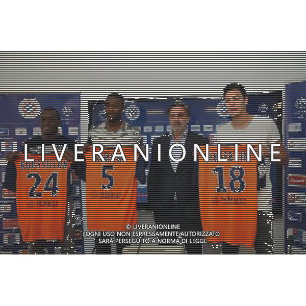 Jerome Roussillon / William Remy / Laurent Nicollin / Ramy Bensebaini - 29.06.2015 - Reprise de Montpellier - 2015/2016 Photo : Alexandre Dimou / Icon Sport AG ALDO LIVERANI SAS ONLY ITALY