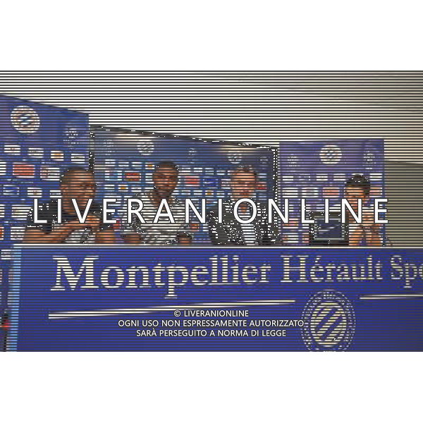 Jerome Roussillon / William Remy / Laurent Nicollin / Ramy Bensebaini - 29.06.2015 - Reprise de Montpellier - 2015/2016 Photo : Alexandre Dimou / Icon Sport AG ALDO LIVERANI SAS ONLY ITALY
