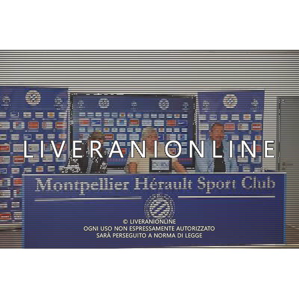 Laurent Nicollin / Louis Nicollin / Rolland Courbis - 29.06.2015 - Reprise de Montpellier - 2015/2016 Photo : Alexandre Dimou / Icon Sport AG ALDO LIVERANI SAS ONLY ITALY