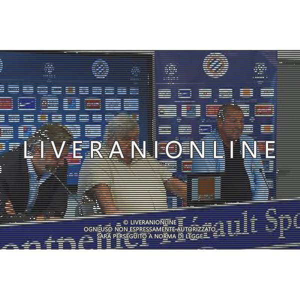 Laurent Nicollin / Louis Nicollin / Rolland Courbis - 29.06.2015 - Reprise de Montpellier - 2015/2016 Photo : Alexandre Dimou / Icon Sport AG ALDO LIVERANI SAS ONLY ITALY
