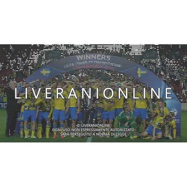 UEFA Under 21 Championship 2015 Finale Praga (Repubblica Ceca) - 30.06.2015 Svezia-Portogallo Nella Foto:Festeggiamenti giocatori Svezia /Ph.Vitez-Ag. Aldo Liverani