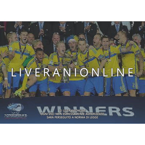 UEFA Under 21 Championship 2015 Finale Praga (Repubblica Ceca) - 30.06.2015 Svezia-Portogallo Nella Foto:Premiazione Svezia /Ph.Vitez-Ag. Aldo Liverani