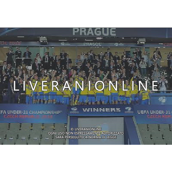 UEFA Under 21 Championship 2015 Finale Praga (Repubblica Ceca) - 30.06.2015 Svezia-Portogallo Nella Foto:Premiazione Svezia /Ph.Vitez-Ag. Aldo Liverani
