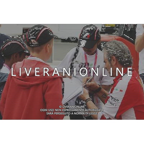 Maurizio Arrivabene (ITA) Ferrari Team Principal signs autographs for F1 in Schools children. 02.07.2015. Formula 1 World Championship, Rd 9, British Grand Prix, Silverstone, England, Preparation Day. /AGENZIA ALDO LIVERANI Sas - ITALY ONLY - EDITORIAL USE ONLY - Gp F1 inghilterra