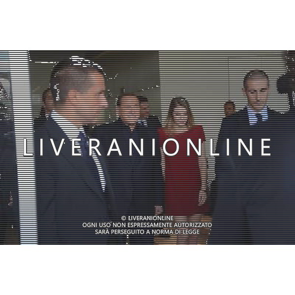 MILANO 03-07-2015 CASA MILAN PRESENTAZIONE SINISA MIHAJLOVIC NELLA FOTO SILVIO BERLUSCONI CON LA FIGLIA BARBARA ESCONO DA CASA MILAN FOTO ALDO GAZZANIGA-AG ALDO LIVERANI SAS