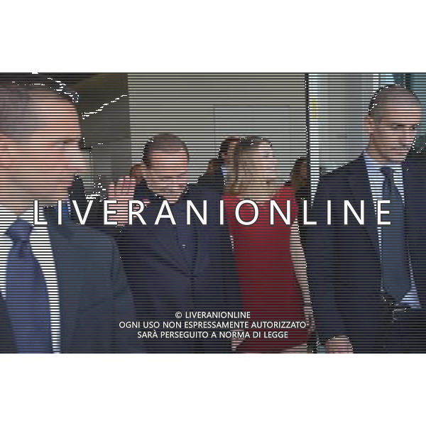 MILANO 03-07-2015 CASA MILAN PRESENTAZIONE SINISA MIHAJLOVIC NELLA FOTO SILVIO BERLUSCONI CON LA FIGLIA BARBARA ESCONO DA CASA MILAN FOTO ALDO GAZZANIGA-AG ALDO LIVERANI SAS