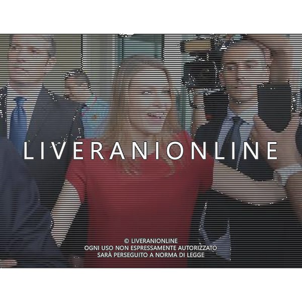 MILANO 03-07-2015 CASA MILAN PRESENTAZIONE SINISA MIHAJLOVIC NELLA FOTO SILVIO BERLUSCONI CON LA FIGLIA BARBARA ESCONO DA CASA MILAN FOTO ALDO GAZZANIGA-AG ALDO LIVERANI SAS