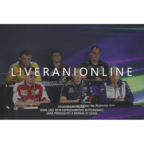 The FIA Press Conference (From back row (L to R)):Rob White (GBR) Renault Sport Deputy Managing Director (Technical); James Key (GBR) Scuderia Toro Rosso Technical Director; Tom McCullough (GBR) Sahara Force India F1 Team Chief Engineer; Mattia Binotto (ITA) Ferrari Race Engine Manager; Paul Monaghan (GBR) Red Bull Racing Chief Engineer; Pat Symonds (GBR) Williams Chief Technical Officer. 03.07.2015. Formula 1 World Championship, Rd 9, British Grand Prix, Silverstone, England, Practice Day. AG ALDO LIVERANI SAS ONLY ITALY