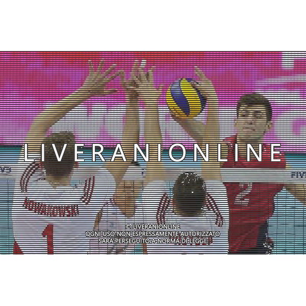 03.07.2015, Krakow, siatkowka, Liga Swiatowa, Polska - USA, Aaron Russel (USA), Piotr Nowakowski (POL), Fabian Drzyzga (POL), fot. Tomasz Jastrzebowski / Foto Olimpik/NEWSPIX.PL, Poland - USA, FIVB World League, volleyball --- Newspix.pl AG ALDO LIVERANI SAS ONLY ITALY *** Local Caption *** www.newspix.pl mail us: info@newspix.pl call us: 0048 022 23 22 222 --- Polish Picture Agency by Ringier Axel Springer Poland