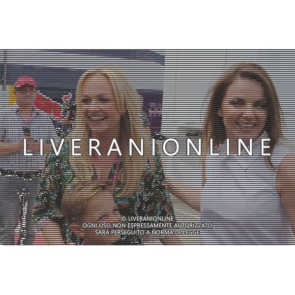 (L to R): Emma Bunton (GBR) Singer with Geri Halliwell (GBR) Singer. 05.07.2015. Formula 1 World Championship, Rd 9, British Grand Prix, Silverstone, England, Race Day. AG ALDO LIVERANI SAS ONLY ITALY