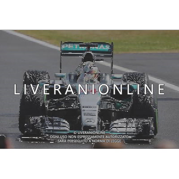 Race winner Lewis Hamilton (GBR) Mercedes AMG F1 W06 celebrates in parc ferme. 05.07.2015. Formula 1 World Championship, Rd 9, British Grand Prix, Silverstone, England, Race Day. AG ALDO LIVERANI SAS ONLY ITALY