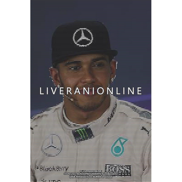Lewis Hamilton (GBR) Mercedes AMG F1 in the FIA Press Conference. 05.07.2015. Formula 1 World Championship, Rd 9, British Grand Prix, Silverstone, England, Race Day. AG ALDO LIVERANI SAS ONLY ITALY