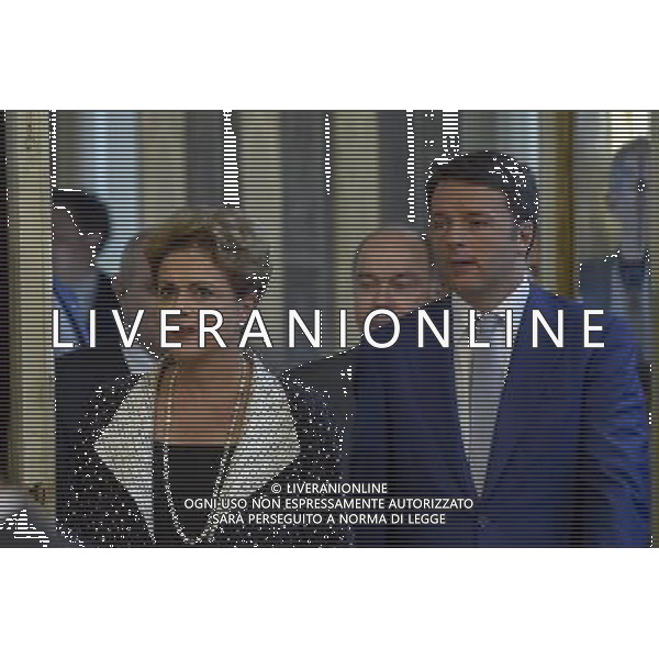 Roma - 10/07/2015 - Palazzo Chigi - Il Presidente del Consiglio dei Ministri Matteo Renzi incontra il Presidente della Repubblica federale del Brasile Dilma Rousseff - nella foto: Matteo Renzi e Dilma Rousseff / Ph. Fabrizio Corradetti - Ag. Aldo Liverani sas