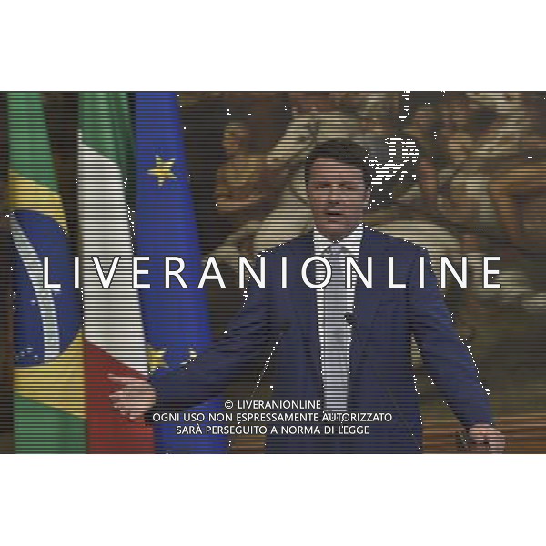 Roma - 10/07/2015 - Palazzo Chigi - Il Presidente del Consiglio dei Ministri Matteo Renzi incontra il Presidente della Repubblica federale del Brasile Dilma Rousseff - nella foto: Matteo Renzi / Ph. Fabrizio Corradetti - Ag. Aldo Liverani sas