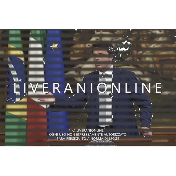 Roma - 10/07/2015 - Palazzo Chigi - Il Presidente del Consiglio dei Ministri Matteo Renzi incontra il Presidente della Repubblica federale del Brasile Dilma Rousseff - nella foto: Matteo Renzi / Ph. Fabrizio Corradetti - Ag. Aldo Liverani sas