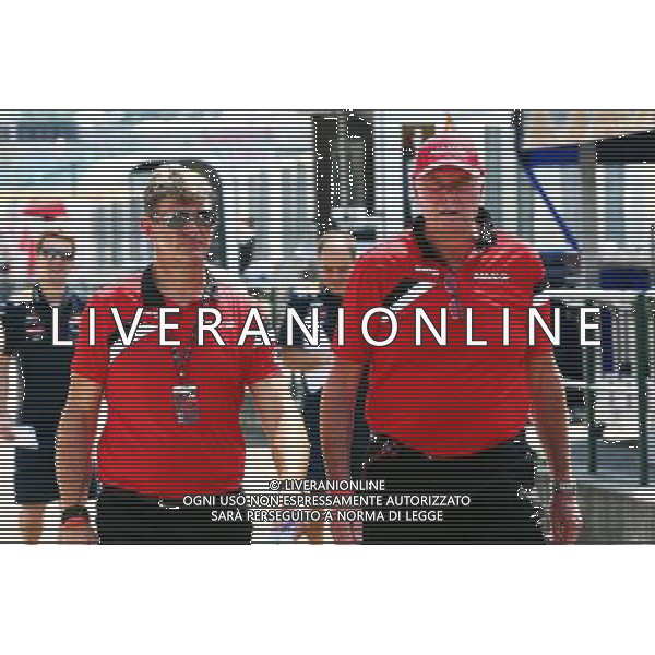 (L to R): Graeme Lowdon (GBR) Manor Marussia F1 Team Chief Executive Officer with John Booth (GBR) Manor Marussia F1 Team Team Principal. 23.07.2015. Formula 1 World Championship, Rd 10, Hungarian Grand Prix, Budapest, Hungary, Preparation Day. only italy- ag aldo liverani sas