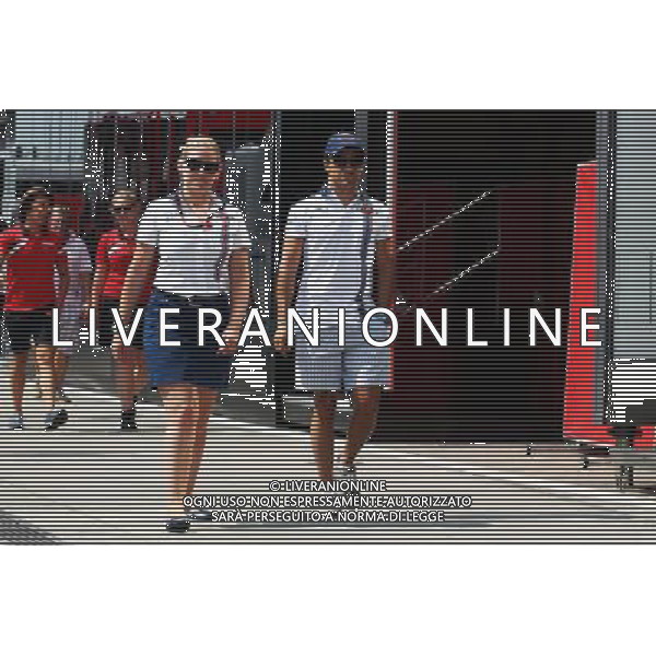 Felipe Massa (BRA) Williams with Sophie Eden (GBR) Williams Press Officer. 23.07.2015. Formula 1 World Championship, Rd 10, Hungarian Grand Prix, Budapest, Hungary, Preparation Day. only italy- ag aldo liverani sas