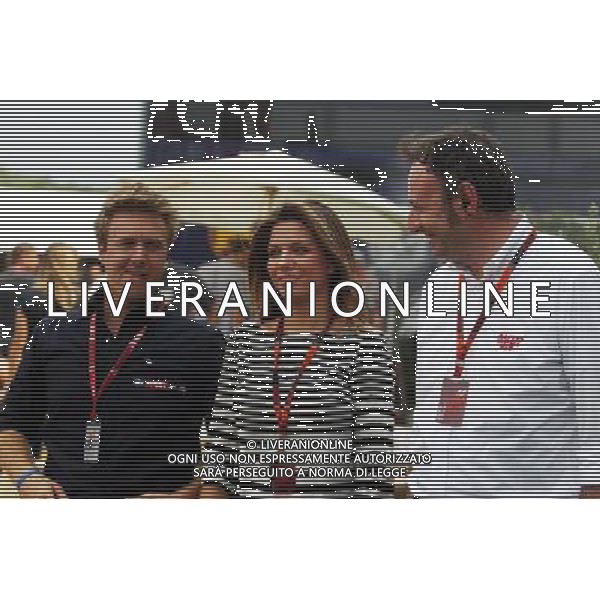 Federica Masolin (ITA) Sky F1 Italia Presenter (Centre) with Davide Valsecchi (ITA) Sky F1 Italia Presenter (Left). 23.07.2015. Formula 1 World Championship, Rd 10, Hungarian Grand Prix, Budapest, Hungary, Preparation Day. only italy- ag aldo liverani sas