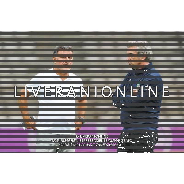 Christophe GALTIER / Dominique ROCHETEAU - 22.07.2015 - Saint Etienne / Ajax Amsterdam - Match amical -Valence Photo : Jean Paul Thomas / Icon Sport ONLY ITALY- AG ALDO LIVERANI SAS 