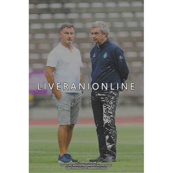 Christophe GALTIER / Dominique ROCHETEAU - 22.07.2015 - Saint Etienne / Ajax Amsterdam - Match amical -Valence Photo : Jean Paul Thomas / Icon Sport ONLY ITALY- AG ALDO LIVERANI SAS 