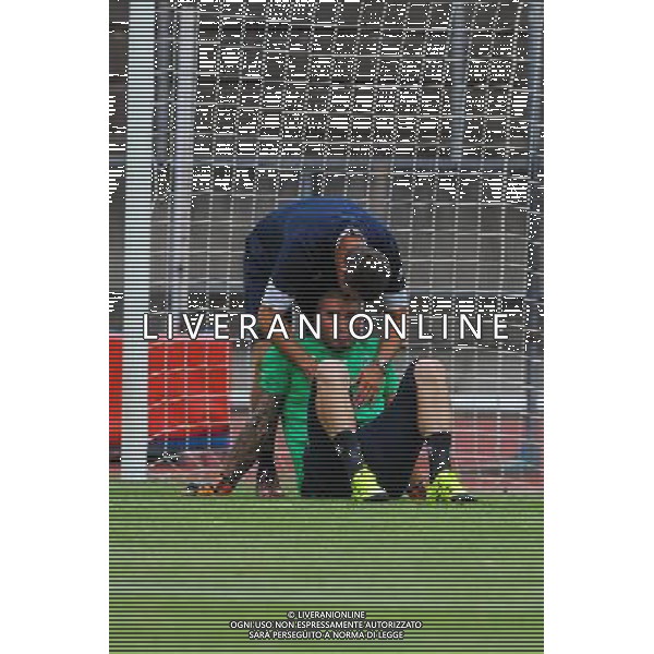 Fabrice GRANGE / Stephane RUFFIER - 22.07.2015 - Saint Etienne / Ajax Amsterdam - Match amical -Valence Photo : Jean Paul Thomas / Icon Sport ONLY ITALY- AG ALDO LIVERANI SAS 
