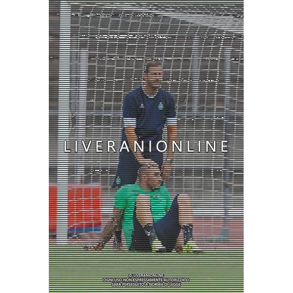 Fabrice GRANGE / Stephane RUFFIER - 22.07.2015 - Saint Etienne / Ajax Amsterdam - Match amical -Valence Photo : Jean Paul Thomas / Icon Sport ONLY ITALY- AG ALDO LIVERANI SAS 