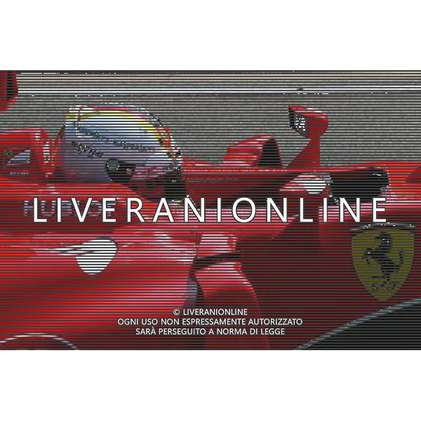 Sebastian Vettel (GER) Ferrari SF15-T with a tribute to Jules Bianchi. 24.07.2015. Formula 1 World Championship, Rd 10, Hungarian Grand Prix, Budapest, Hungary, Practice Day. AG ALDO LIVERANI SAS ONLY ITALY
