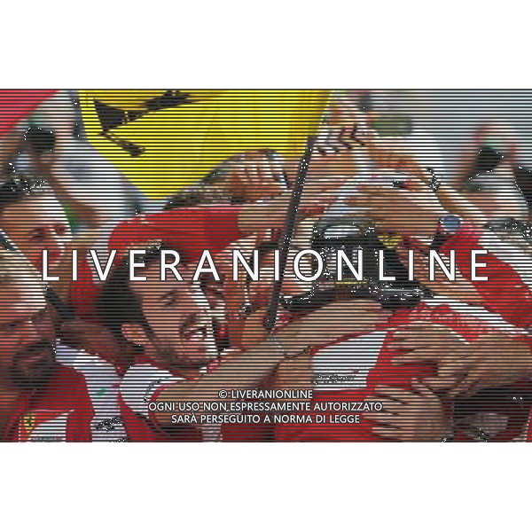 Race winner Sebastian Vettel (GER) Ferrari celebrates in parc ferme. 26.07.2015. Formula 1 World Championship, Rd 10, Hungarian Grand Prix, Budapest, Hungary, Race Day. AG ALDO LIVERANI SAS ONLY ITALY