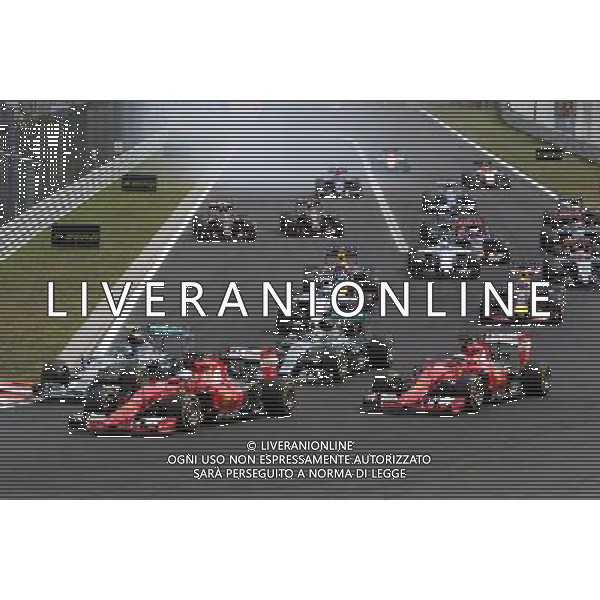 Start of the race, Sebastian Vettel (GER), Scuderia Ferrari 26.07.2015. Formula 1 World Championship, Rd 10, Hungarian Grand Prix, Budapest, Hungary, Race Day. AG ALDO LIVERANI SAS ONLY ITALY