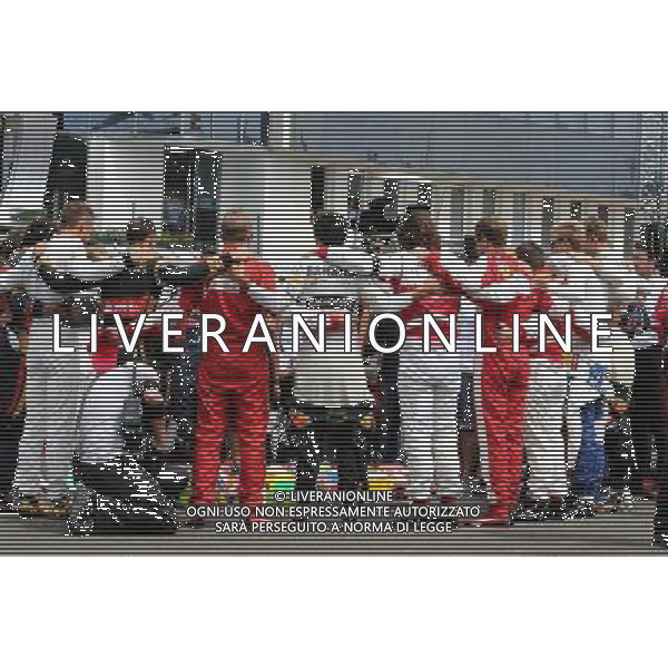 Drivers during minute of silence for Jules Bianchi 26.07.2015. Formula 1 World Championship, Rd 10, Hungarian Grand Prix, Budapest, Hungary, Race Day. AG ALDO LIVERANI SAS ONLY ITALY