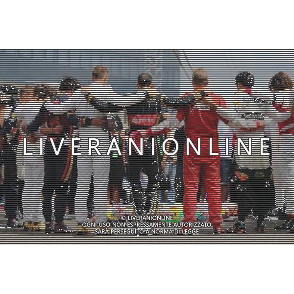 The drivers observe the tribute to Jules Bianchi on the grid. 26.07.2015. Formula 1 World Championship, Rd 10, Hungarian Grand Prix, Budapest, Hungary, Race Day. AG ALDO LIVERANI SAS ONLY ITALY