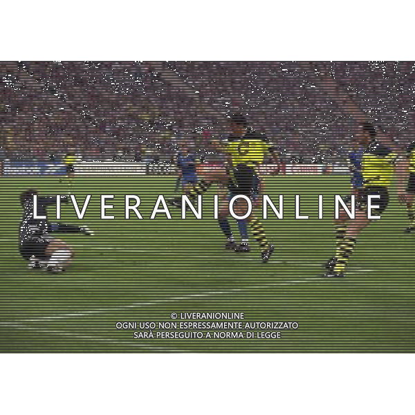MONACO 28-05-1997 FINALE DI CHAMPIONS LEAGUE BORUSSIA DORTMUND-JUVENTUS NELLA FOTO GOAL RIDLE KARL HEINZE AG ALDO LIVERANI SAS