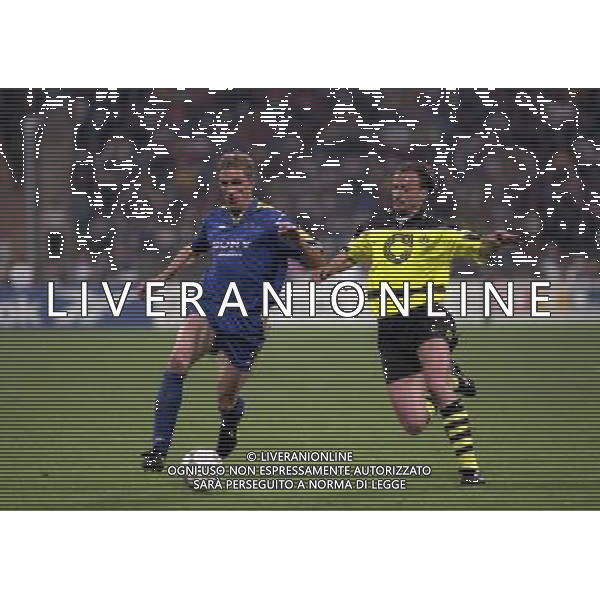 MONACO 28-05-1997 FINALE DI CHAMPIONS LEAGUE BORUSSIA DORTMUND-JUVENTUS NELLA FOTO ALEN BOKSIC E JURGHEN KOLLER AG ALDO LIVERANI SAS