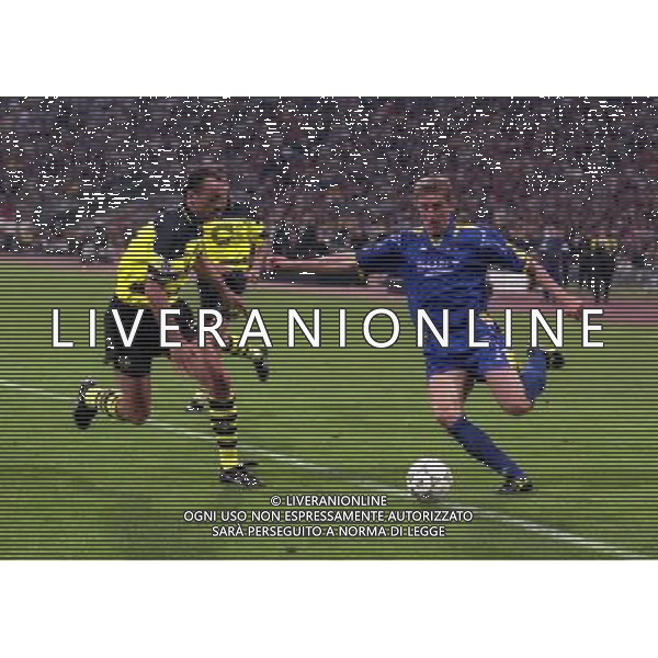 MONACO 28-05-1997 FINALE DI CHAMPIONS LEAGUE BORUSSIA DORTMUND-JUVENTUS NELLA FOTO ALEN BOKSIC E JURGHE KOLLER AG ALDO LIVERANI SAS