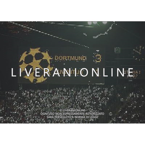 MONACO 28-05-1997 FINALE DI CHAMPIONS LEAGUE BORUSSIA DORTMUND-JUVENTUS NELLA FOTO TABELLONE CON RISULTATO FINALE AG ALDO LIVERANI SAS