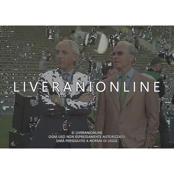 MONACO 28-05-1997 FINALE DI CHAMPIONS LEAGUE BORUSSIA DORTMUND-JUVENTUS NELLA FOTO Franz Anton Beckenbauer con roberto bettega AG ALDO LIVERANI SAS