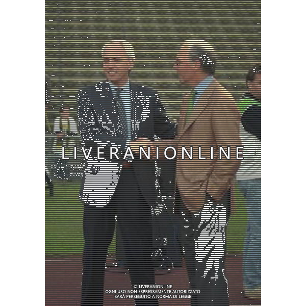 MONACO 28-05-1997 FINALE DI CHAMPIONS LEAGUE BORUSSIA DORTMUND-JUVENTUS NELLA FOTO Franz Anton Beckenbauer con roberto bettega AG ALDO LIVERANI SAS